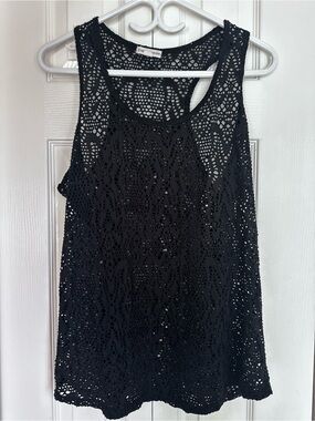 Black Lace Racerback Tank Top - Unbranded